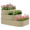 3-Tier Galvanized Steel Open-Bottom Planters with Rubber Edging